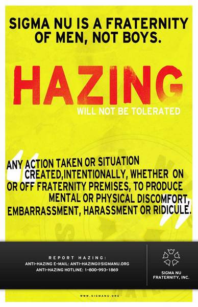 Sigma Nu Anti-Hazing Poster